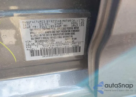 2025 Nissan Sentra Sr from USA, damaged, VIN 3N1AB8DV3SY316653